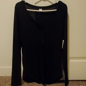 NWT! Black Henley Tee